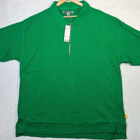 Urban outfitters Baggy oversized‎ Thermal Zip Polo Shirt-NWT-Men XL - Picture 1 of 8